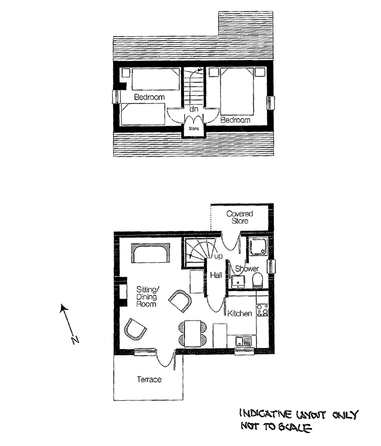 Floor Plans of Self Catering Cottages in remote Rahoy, Morvern on West Coast of Scotland